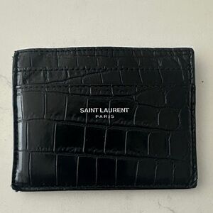 Saint Laurent Black Embossed Card Holder